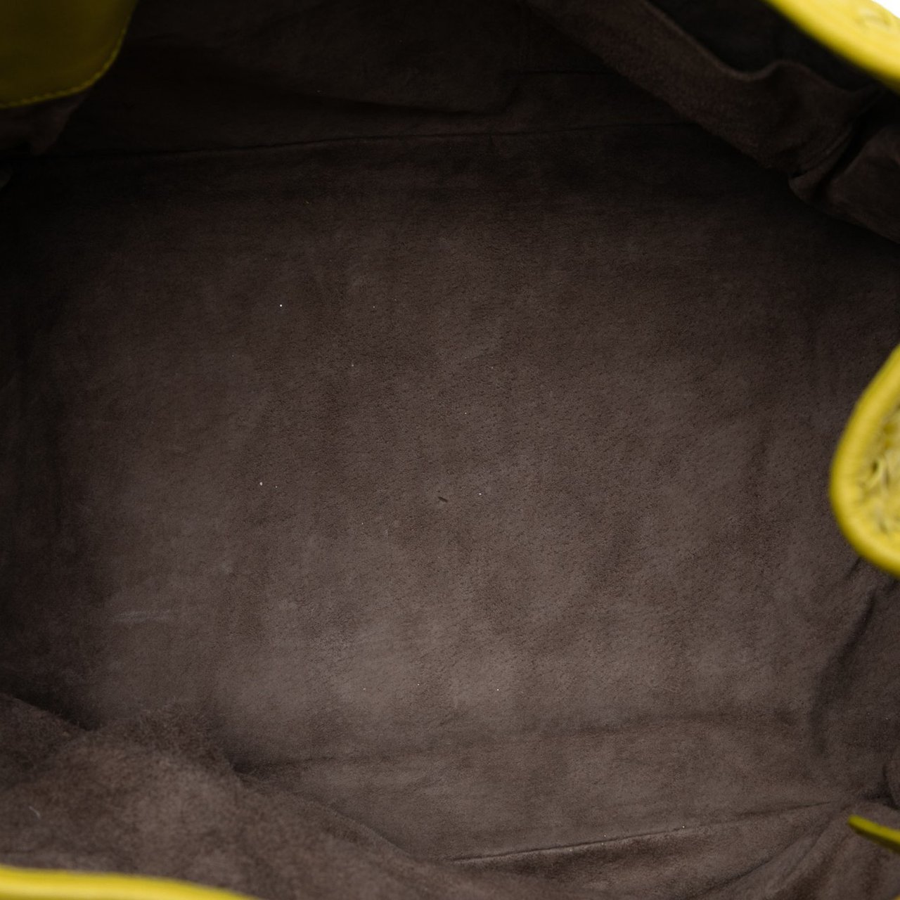 Bottega Veneta Nappa Intrecciato Parachute Tote Geel