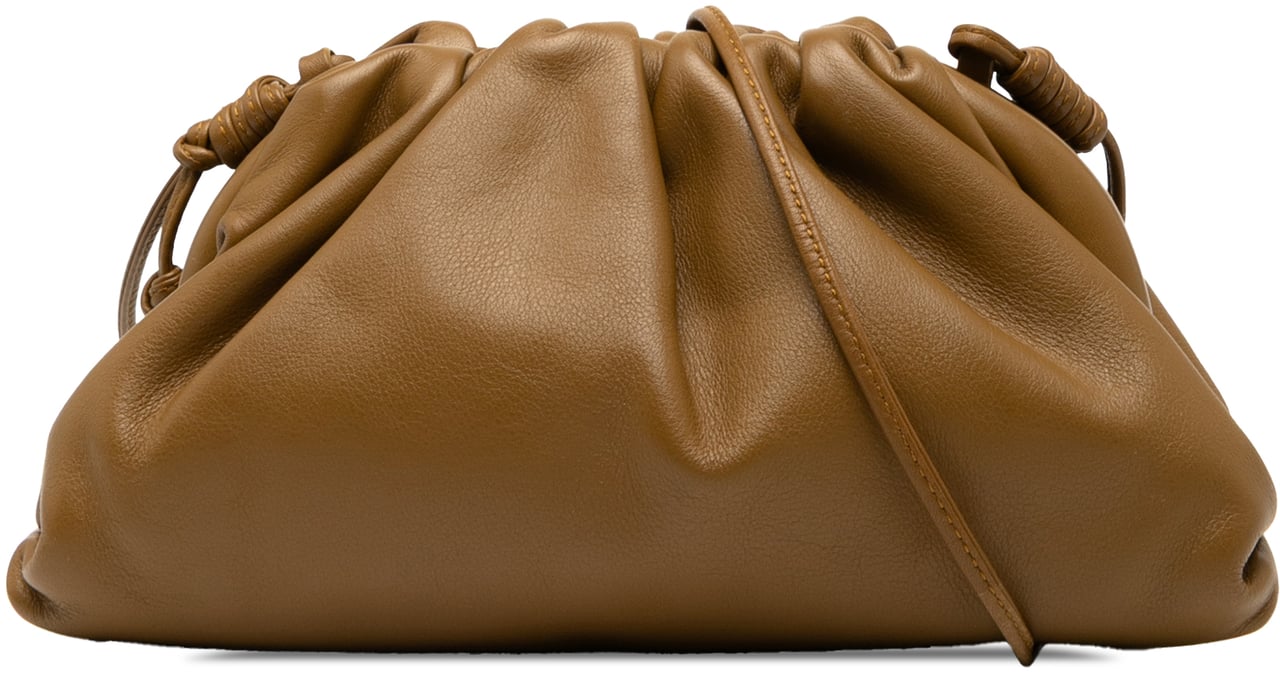 Bottega Veneta Lambskin The Mini Pouch Crossbody Bruin