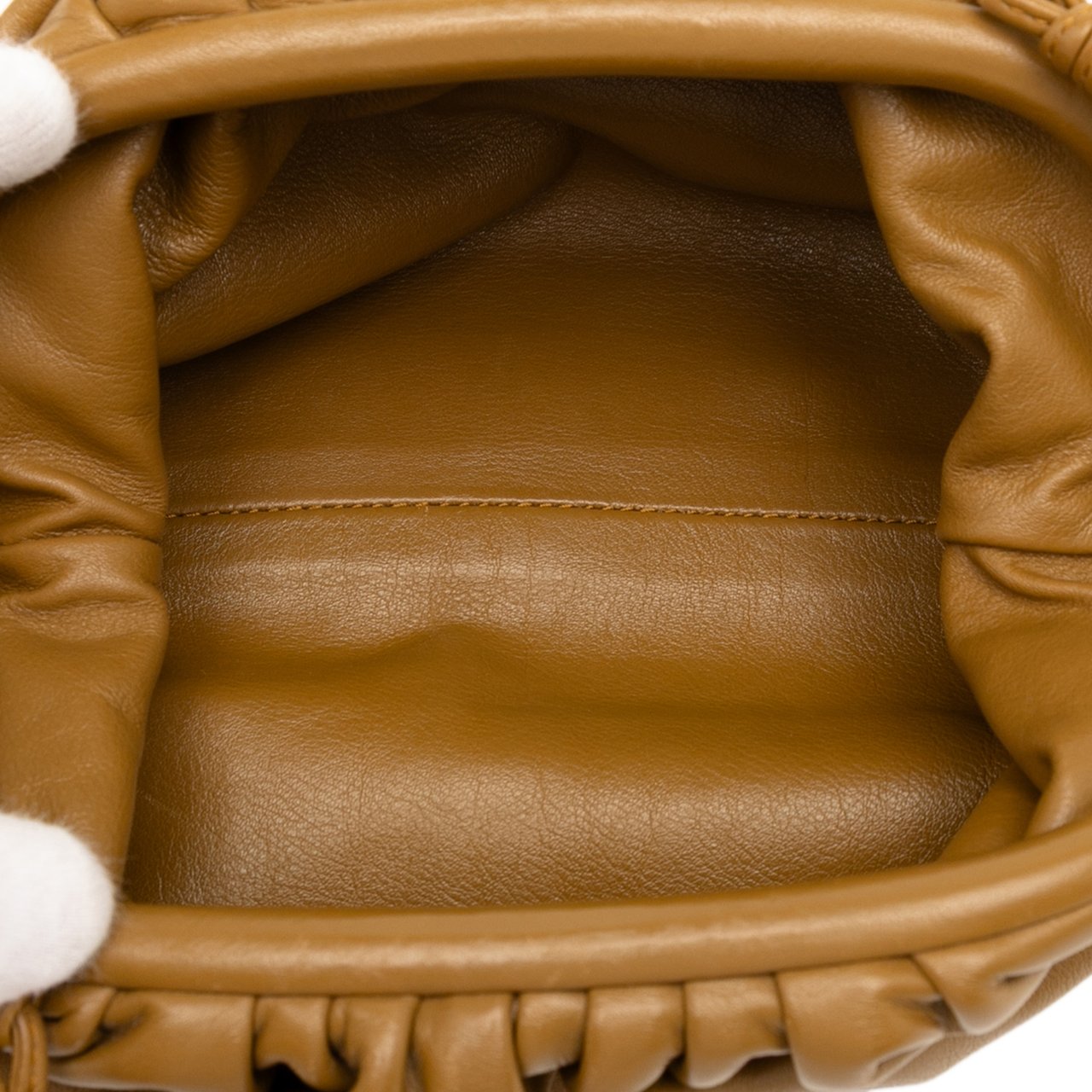 Bottega Veneta Lambskin The Mini Pouch Crossbody Bruin