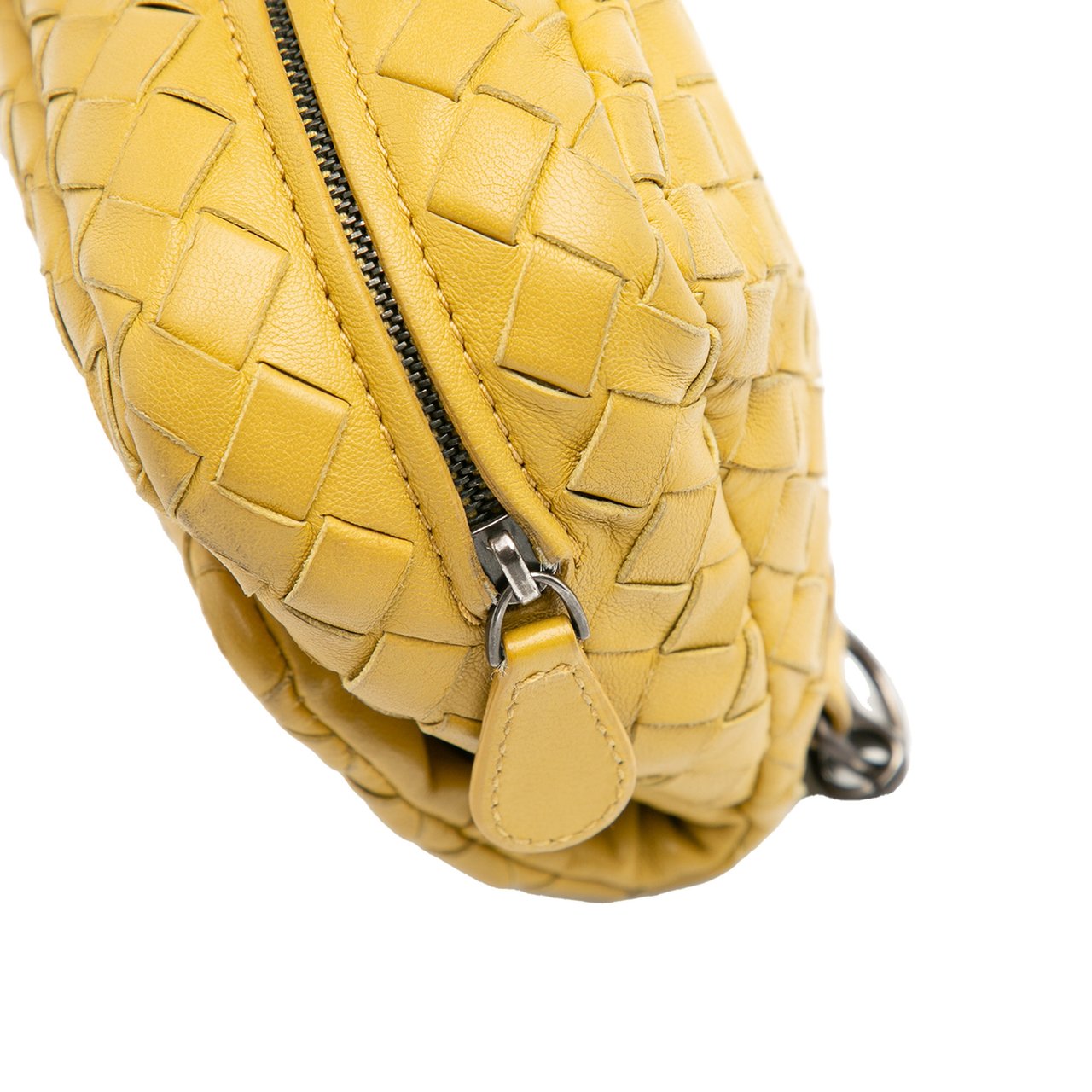 Bottega Veneta Mini Nappa Intrecciato Expandable Chain Flap Crossbody Geel