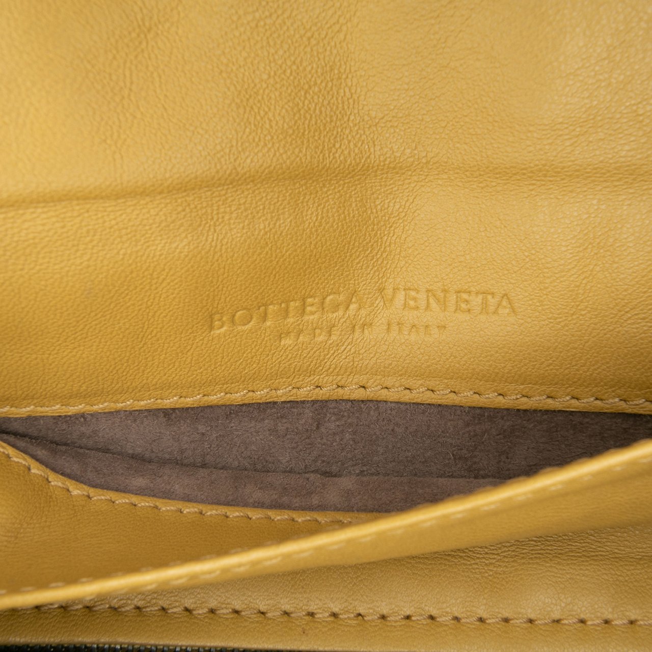 Bottega Veneta Mini Nappa Intrecciato Expandable Chain Flap Crossbody Geel