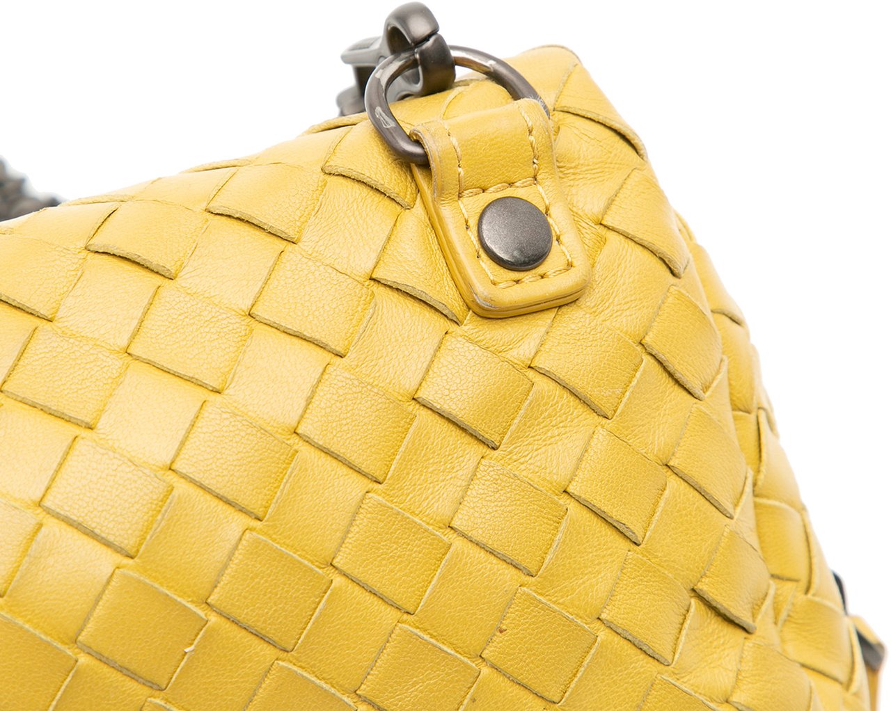 Bottega Veneta Mini Nappa Intrecciato Expandable Chain Flap Crossbody Geel