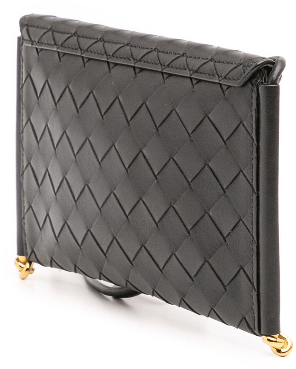 Bottega Veneta Calfskin Intrecciato Solstice Phone Pouch Zwart