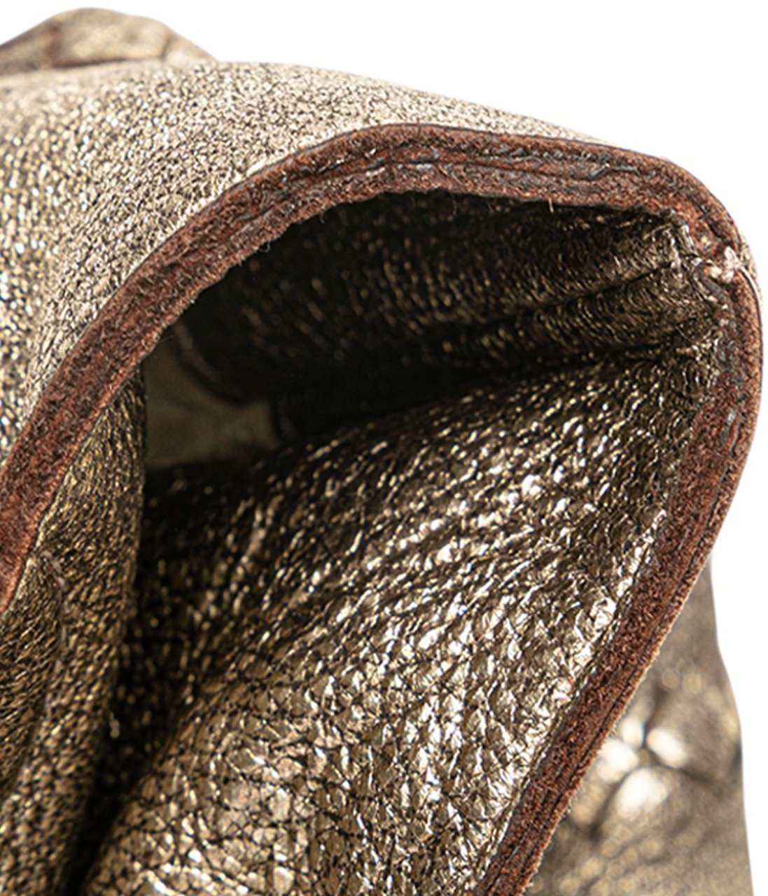 Bottega Veneta Small Metallic Intrecciato Trimmed Cervo Bucket Bag Goud