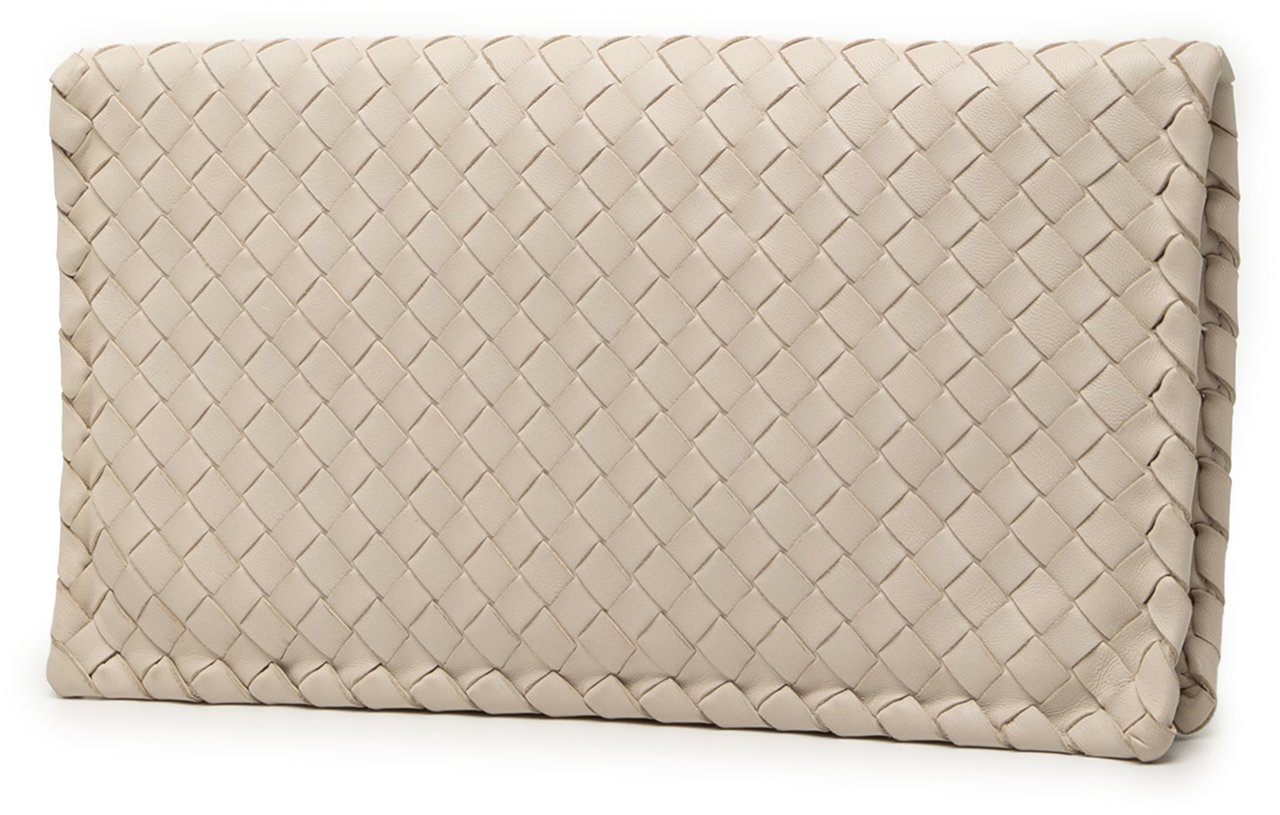 Bottega Veneta Nappa Intrecciato Turn Lock Clutch Bruin