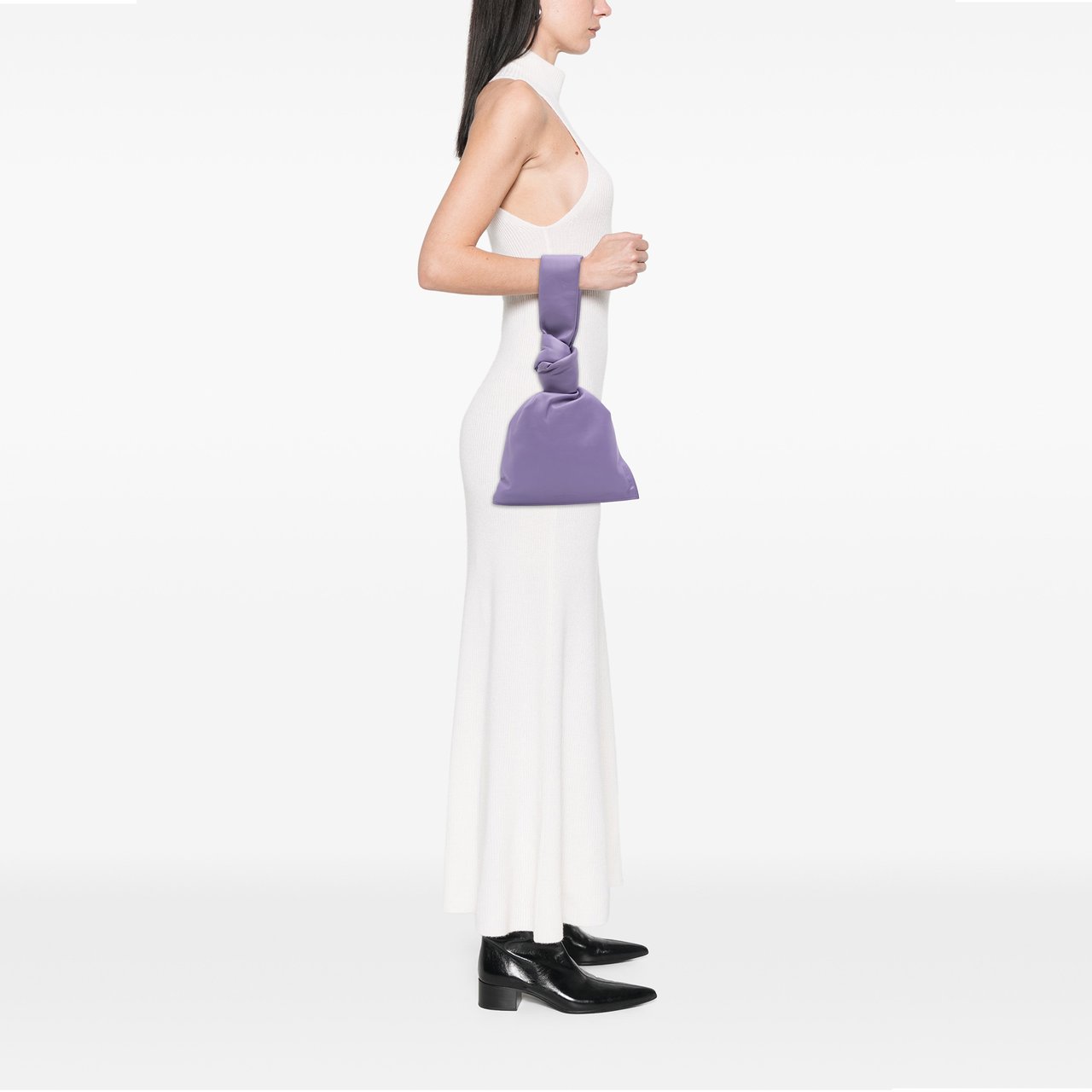 Bottega Veneta Mini Calfskin BV Twist Bag Paars