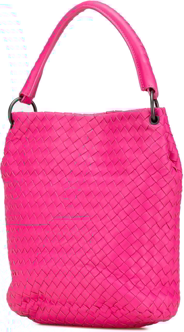 Bottega Veneta Nappa Intrecciato Bucket Bag Roze