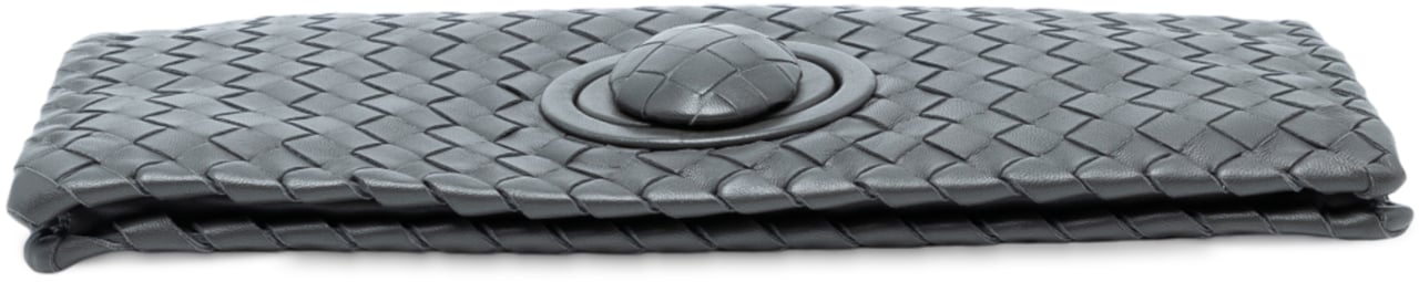 Bottega Veneta Nappa Intrecciato Turn Lock Clutch Zwart
