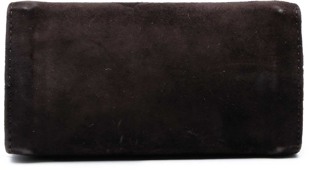 Bottega Veneta Suede Frame Clutch on Chain Bruin