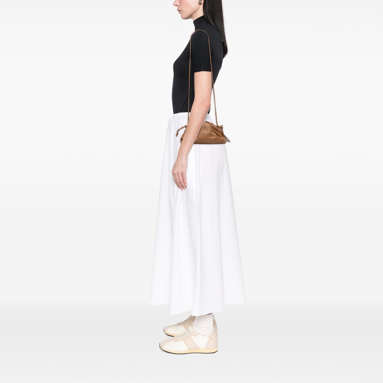 Bottega Veneta Lambskin The Mini Pouch Crossbody Bruin