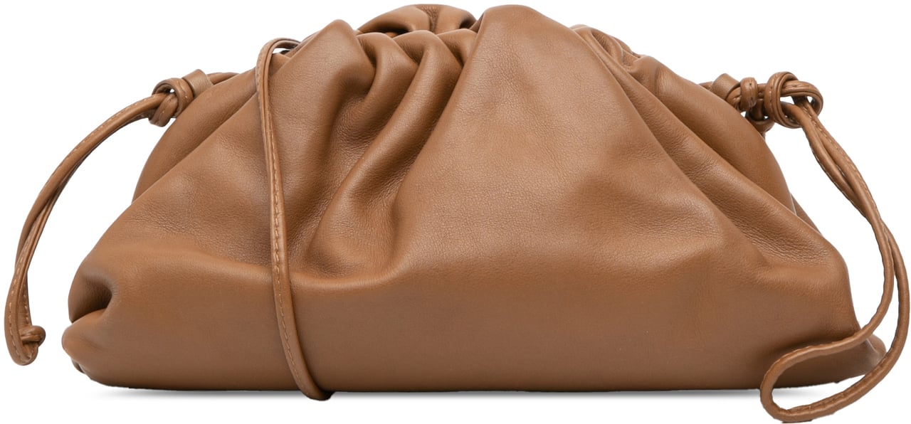Bottega Veneta Lambskin The Mini Pouch Crossbody Bruin