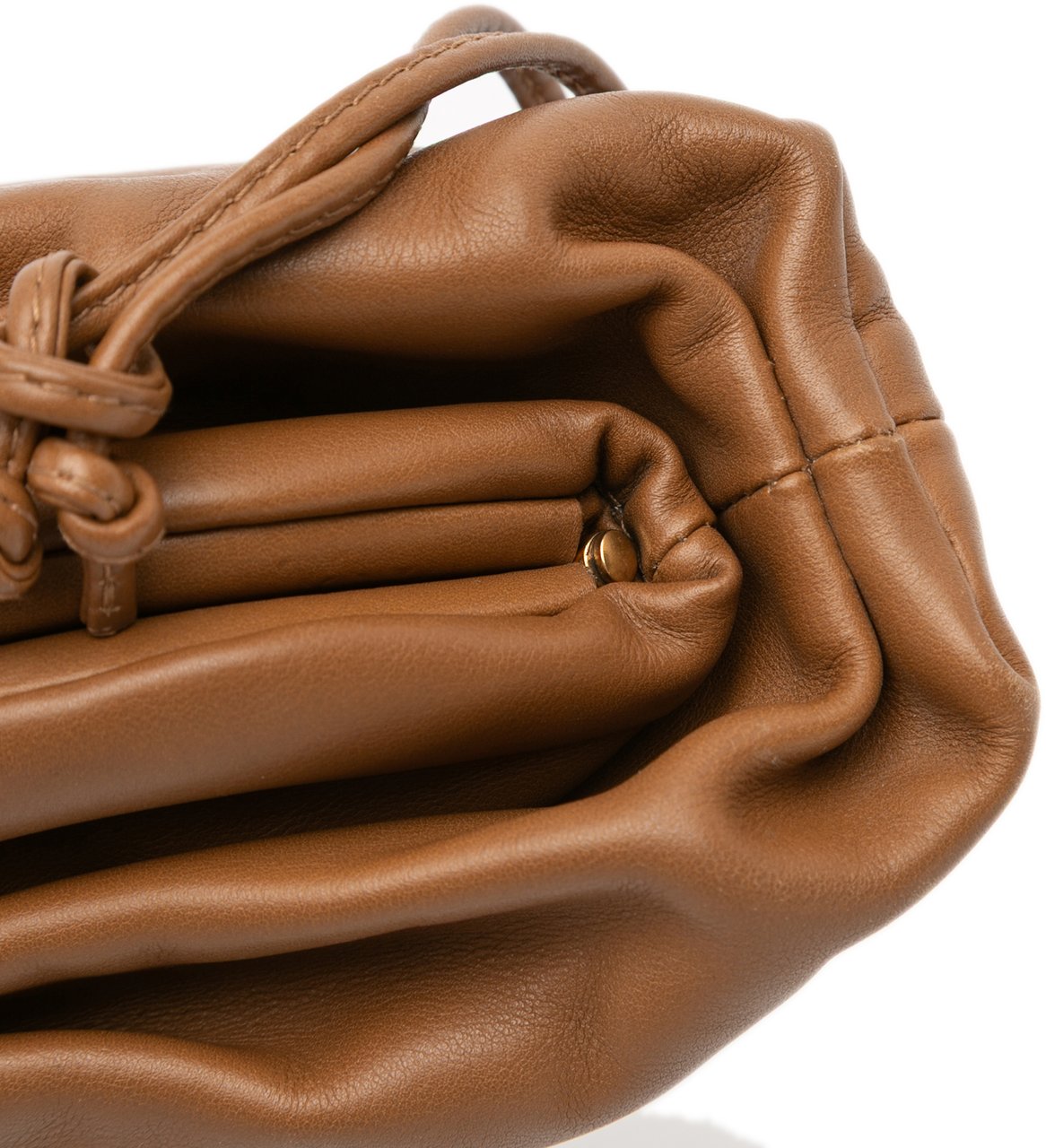 Bottega Veneta Lambskin The Mini Pouch Crossbody Bruin