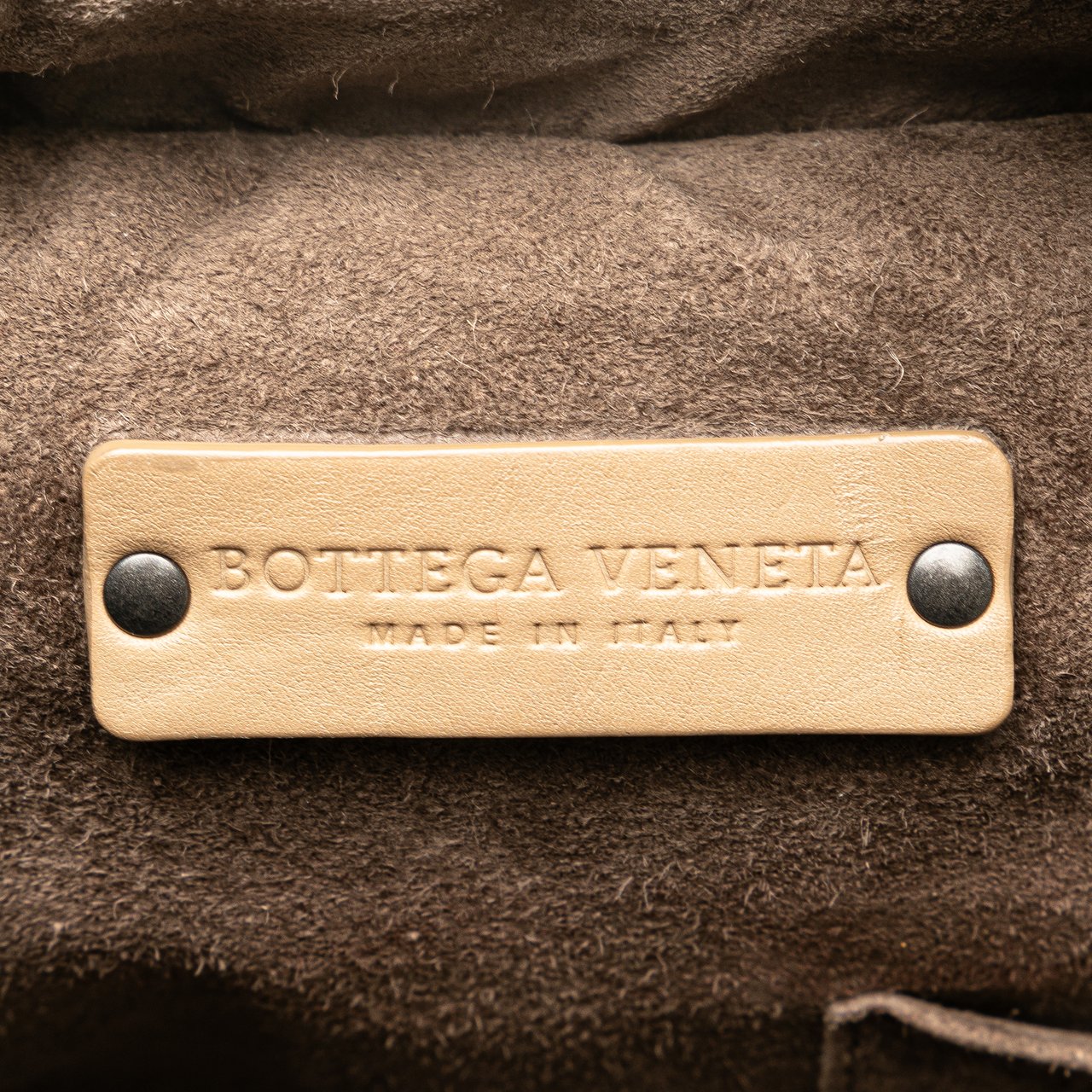 Bottega Veneta Intrecciato Trimmed Calfskin Handbag Bruin