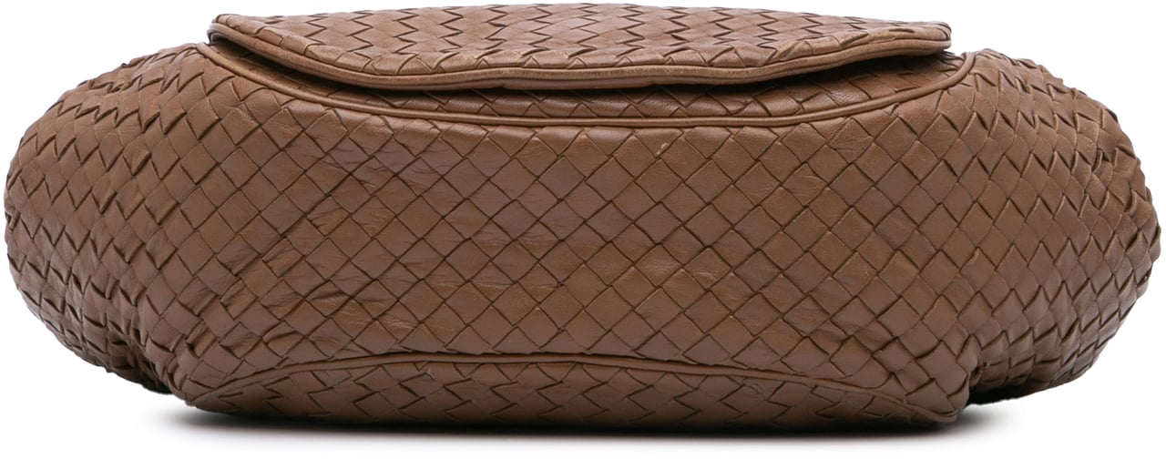 Bottega Veneta Nappa Intrecciato Flap Crossbody Bruin