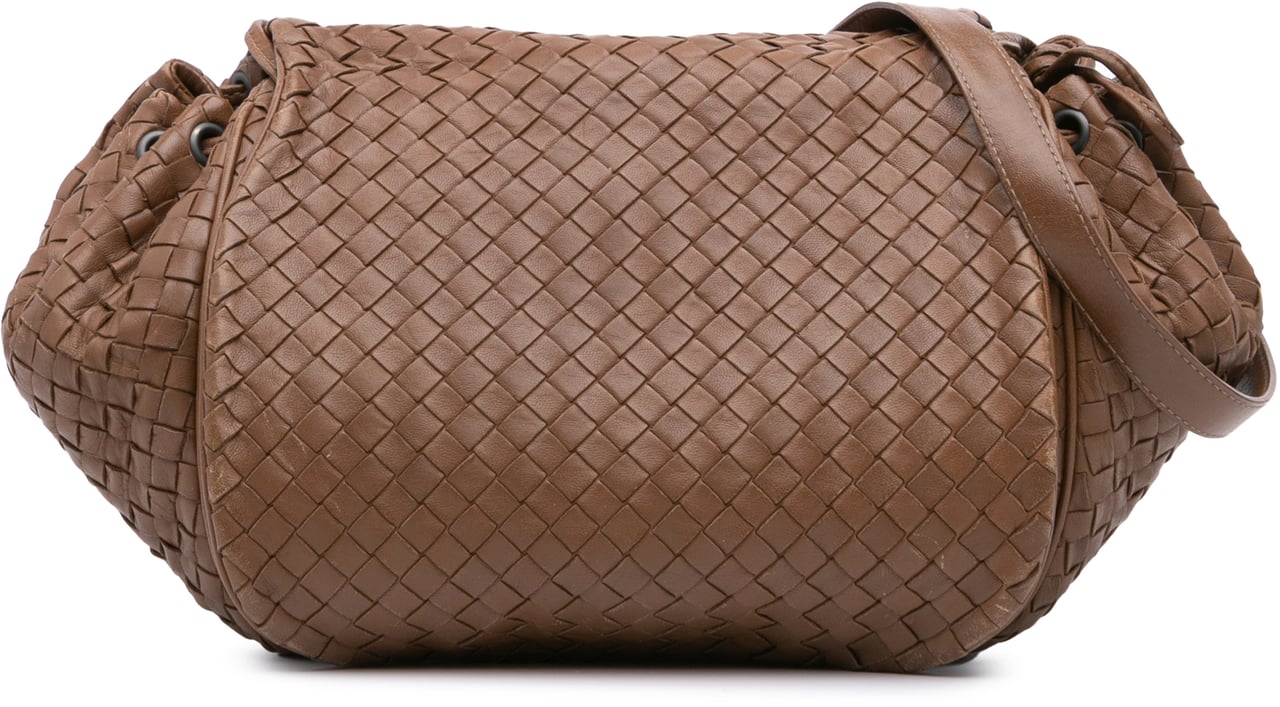 Bottega Veneta Nappa Intrecciato Flap Crossbody Bruin