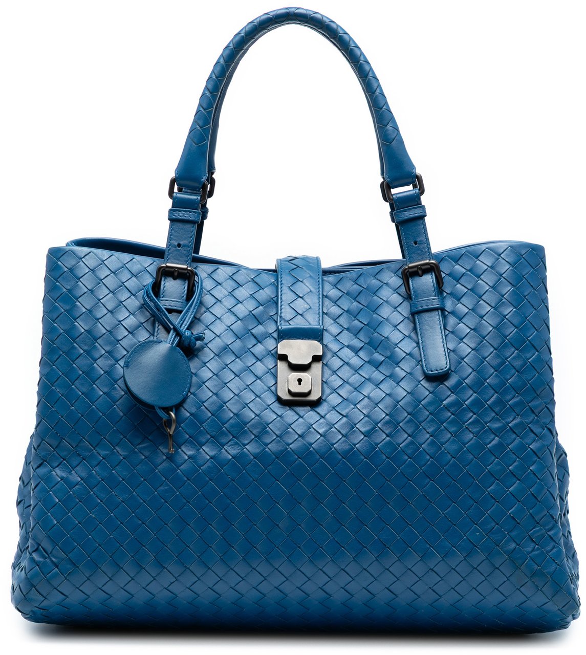 Bottega Veneta Medium Nappa Intrecciato Roma Tote Blauw
