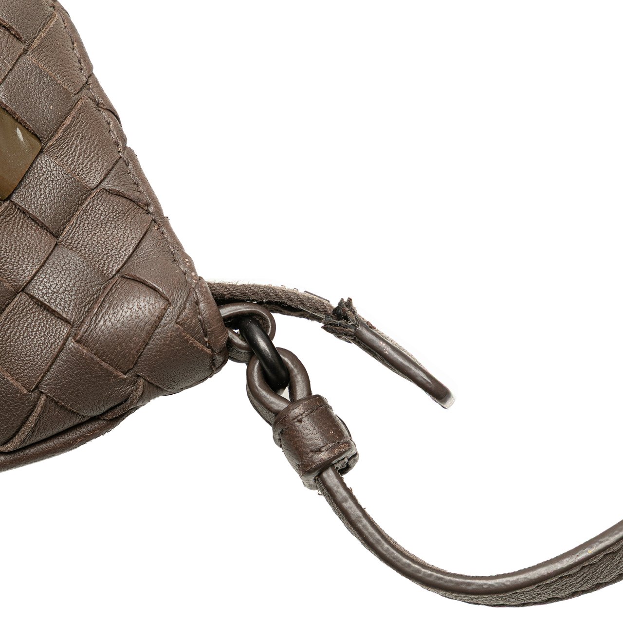 Bottega Veneta Nappa and Patent Intrecciato Crossbody Bruin