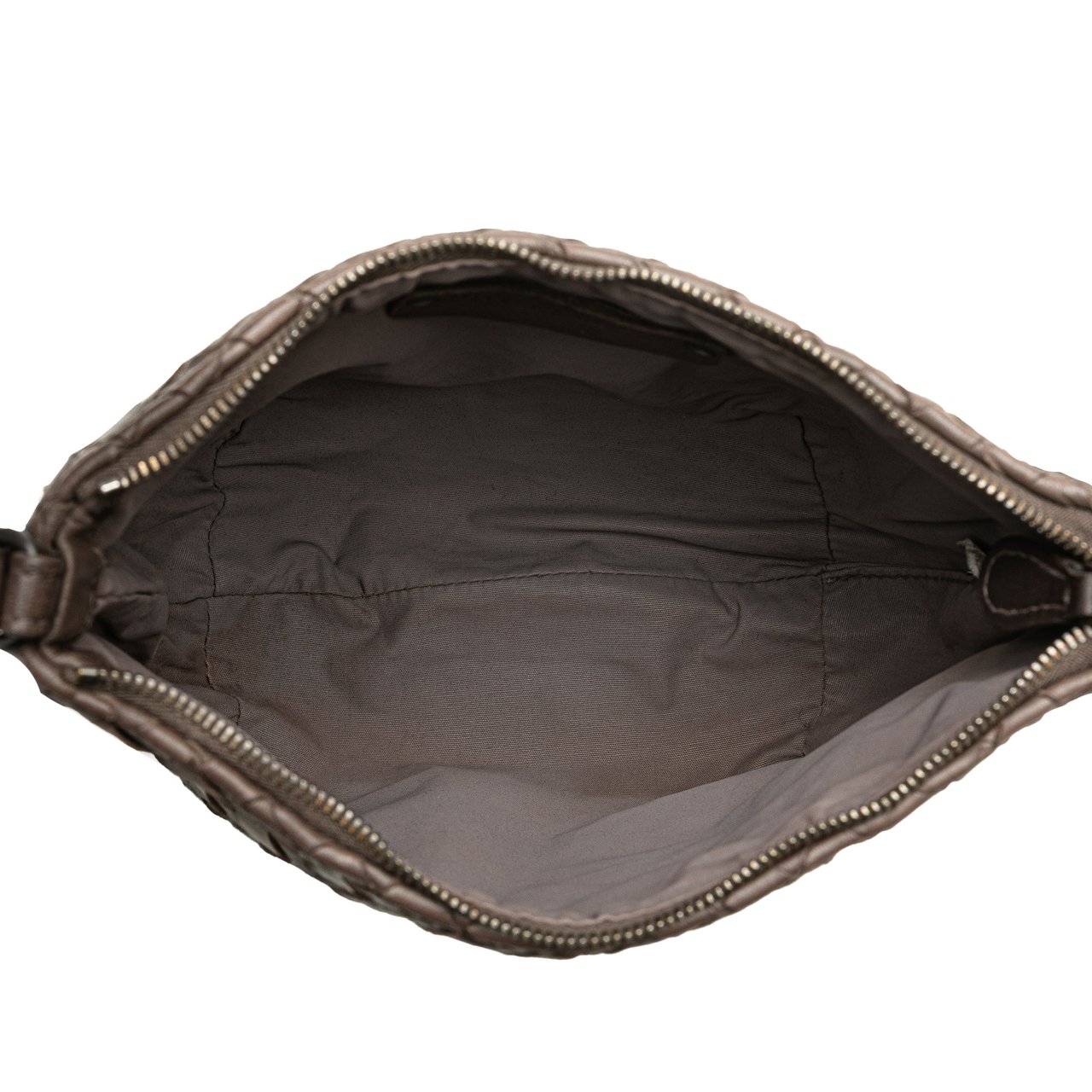 Bottega Veneta Nappa and Patent Intrecciato Crossbody Bruin
