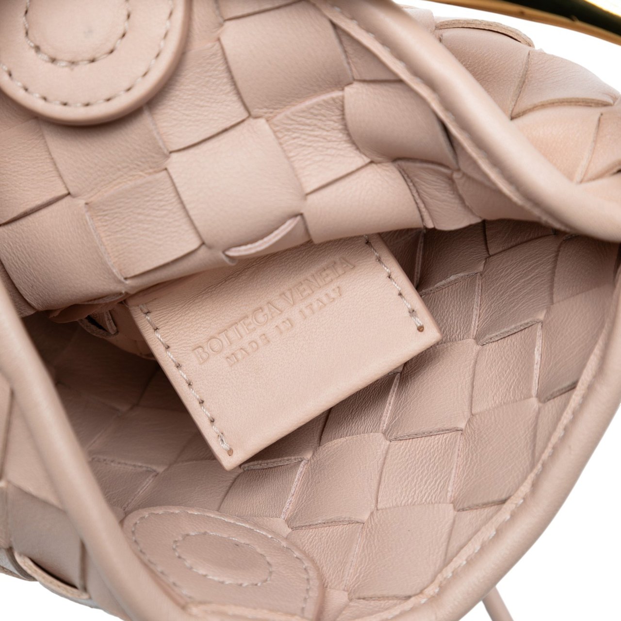 Bottega Veneta Baby Lambskin Intrecciato Sardine Roze