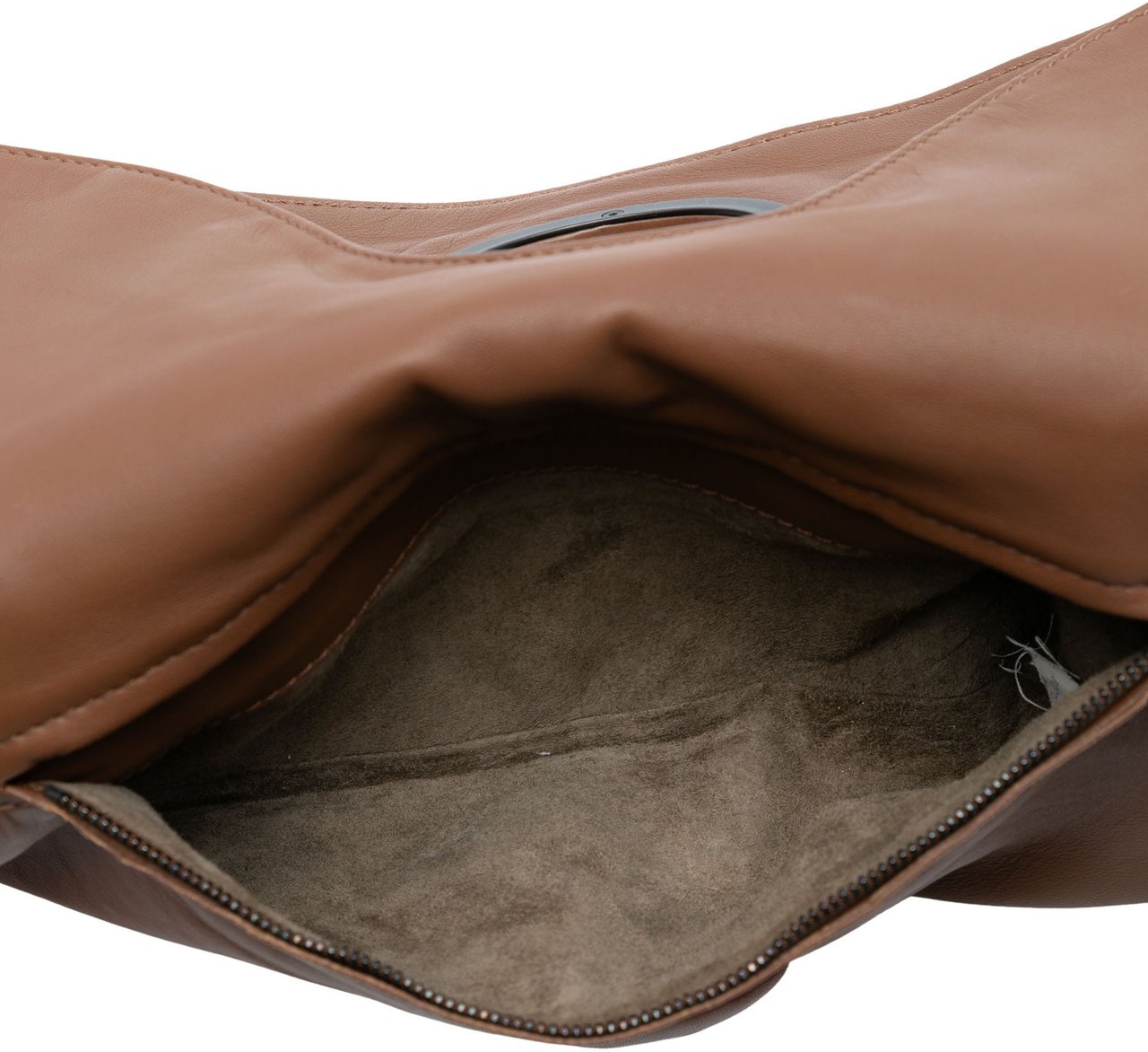 Bottega Veneta Nappa Embossed Intrecciato Turnlock Clutch Bruin