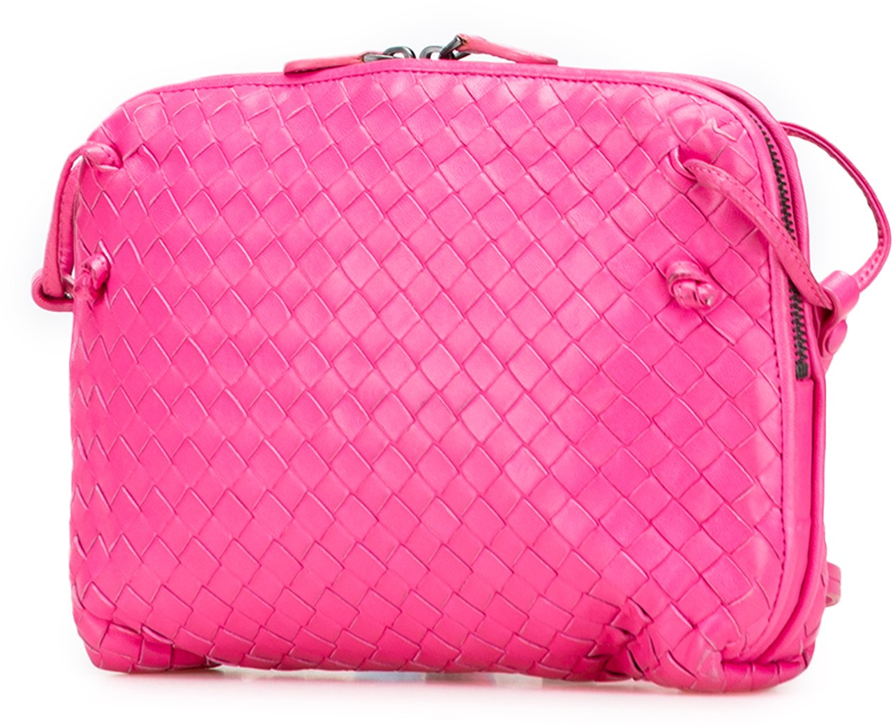 Bottega Veneta Nappa Intrecciato Nodini Crossbody Roze