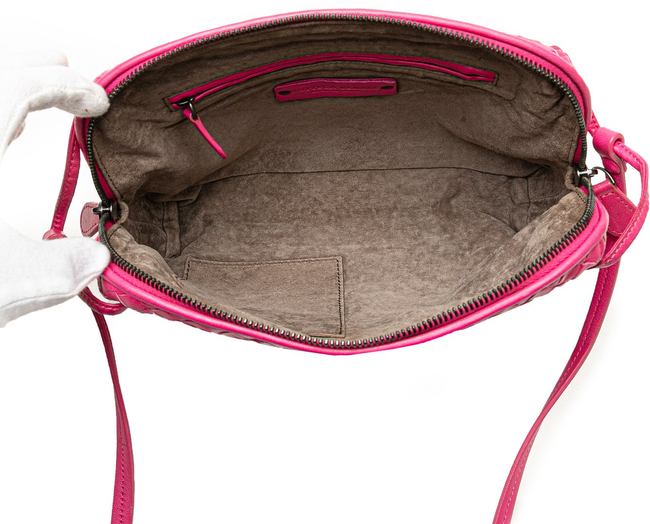 Bottega Veneta Nappa Intrecciato Nodini Crossbody Roze