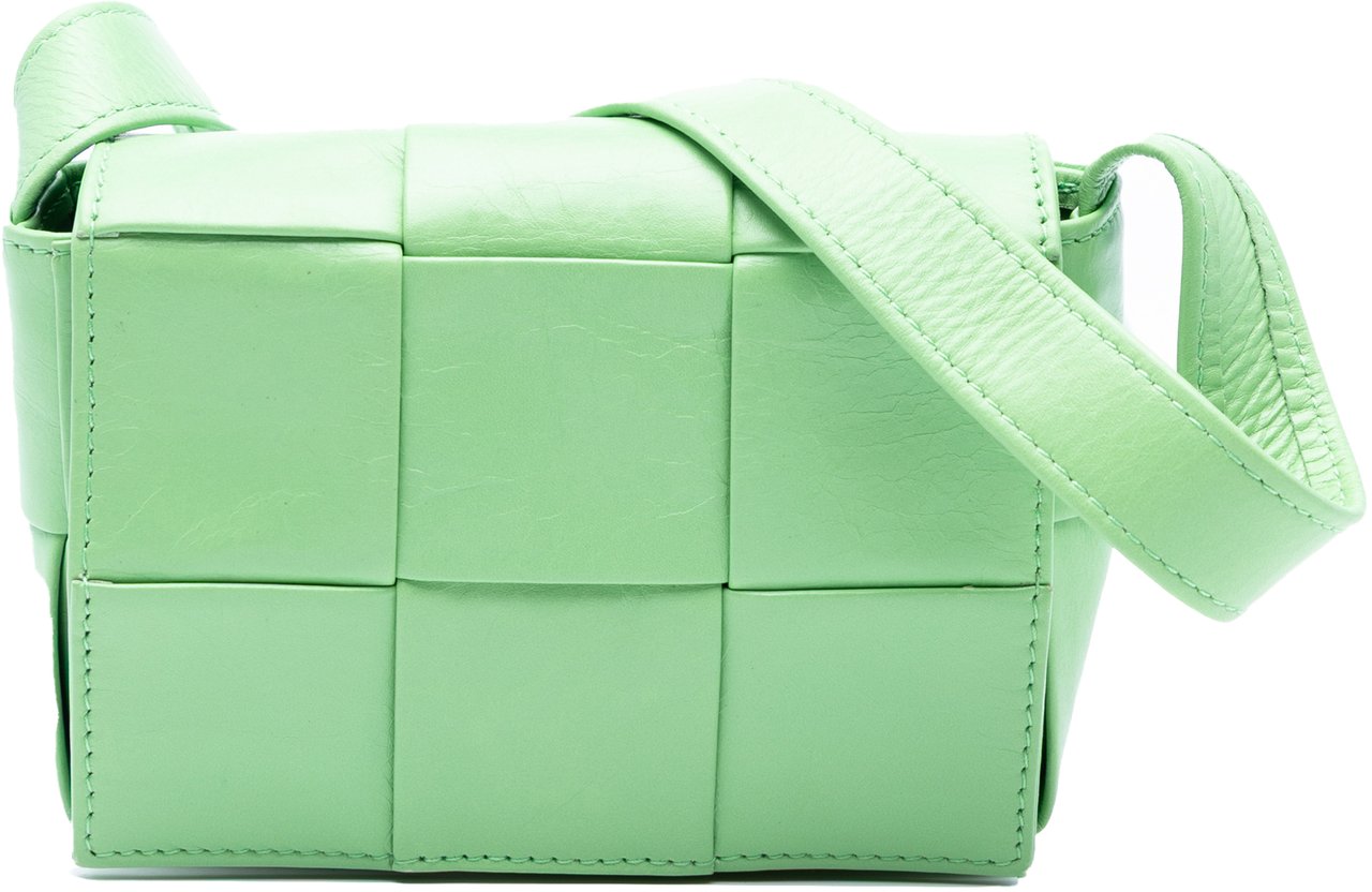 Bottega Veneta Extra Mini Nappa Intrecciato Cassette Crossbody Groen