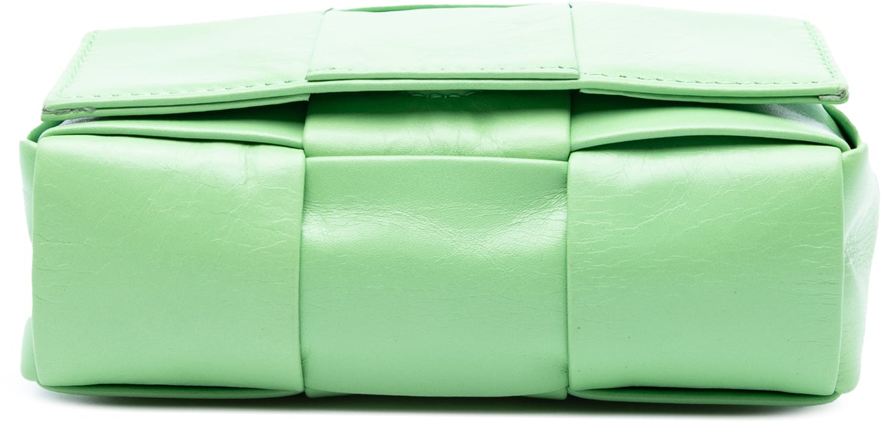 Bottega Veneta Extra Mini Nappa Intrecciato Cassette Crossbody Groen
