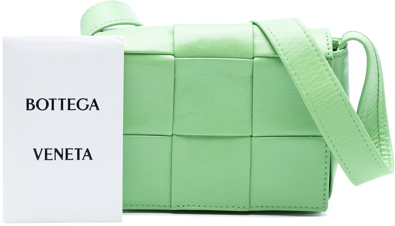 Bottega Veneta Extra Mini Nappa Intrecciato Cassette Crossbody Groen