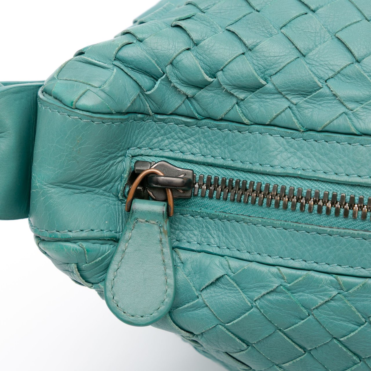 Bottega Veneta Nappa Intrecciato Crossbody Blauw