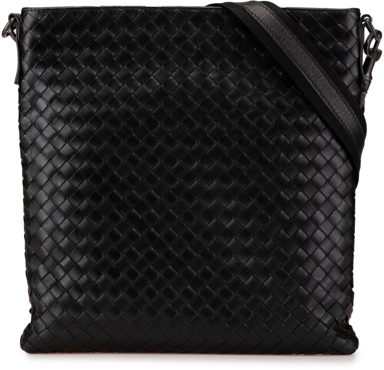 Bottega Veneta Leather Intrecciato Crossbody Zwart