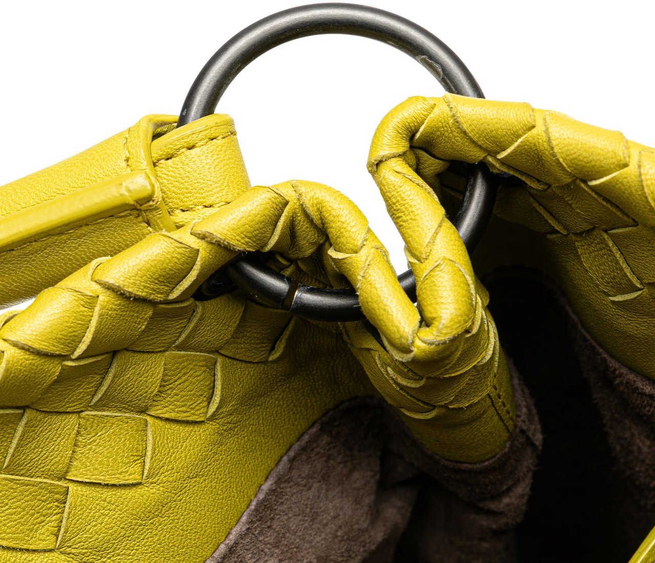 Bottega Veneta Nappa Intrecciato Bucket Bag Geel