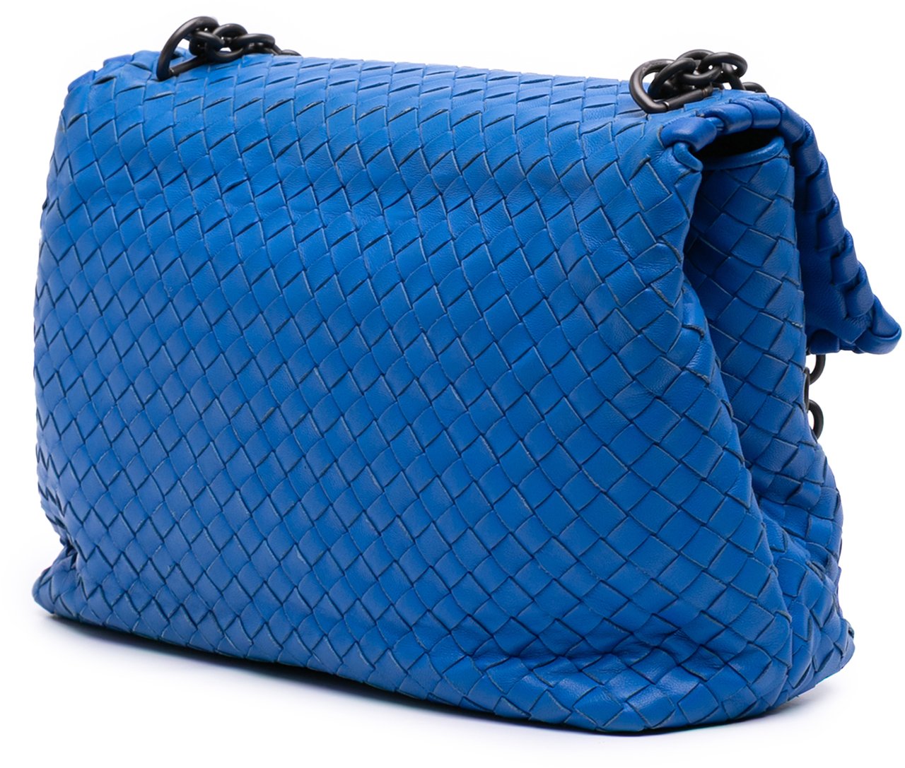 Bottega Veneta Medium Nappa Intrecciato Olimpia Crossbody Blauw