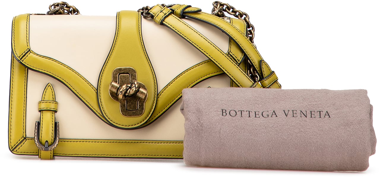 Bottega Veneta Bicolor Leather City Knot Shoulder Bag Bruin