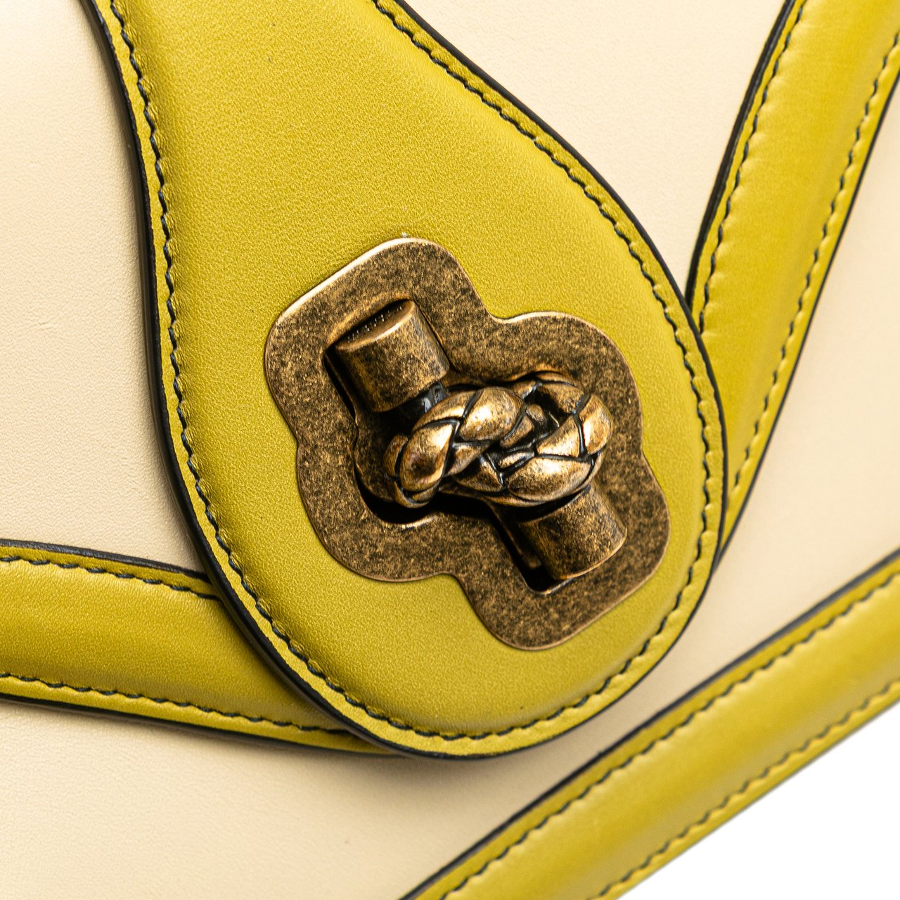 Bottega Veneta Bicolor Leather City Knot Shoulder Bag Bruin