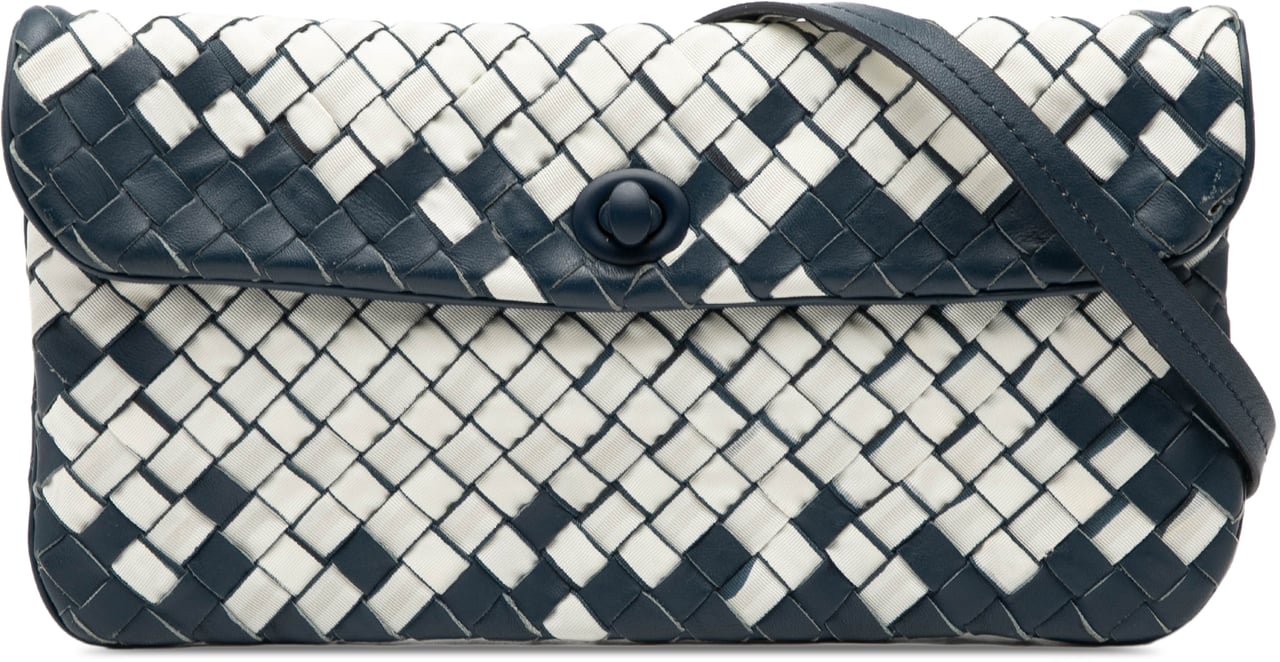 Bottega Veneta Mini Nylon and Nappa Intrecciato Turn Lock Crossbody Wit