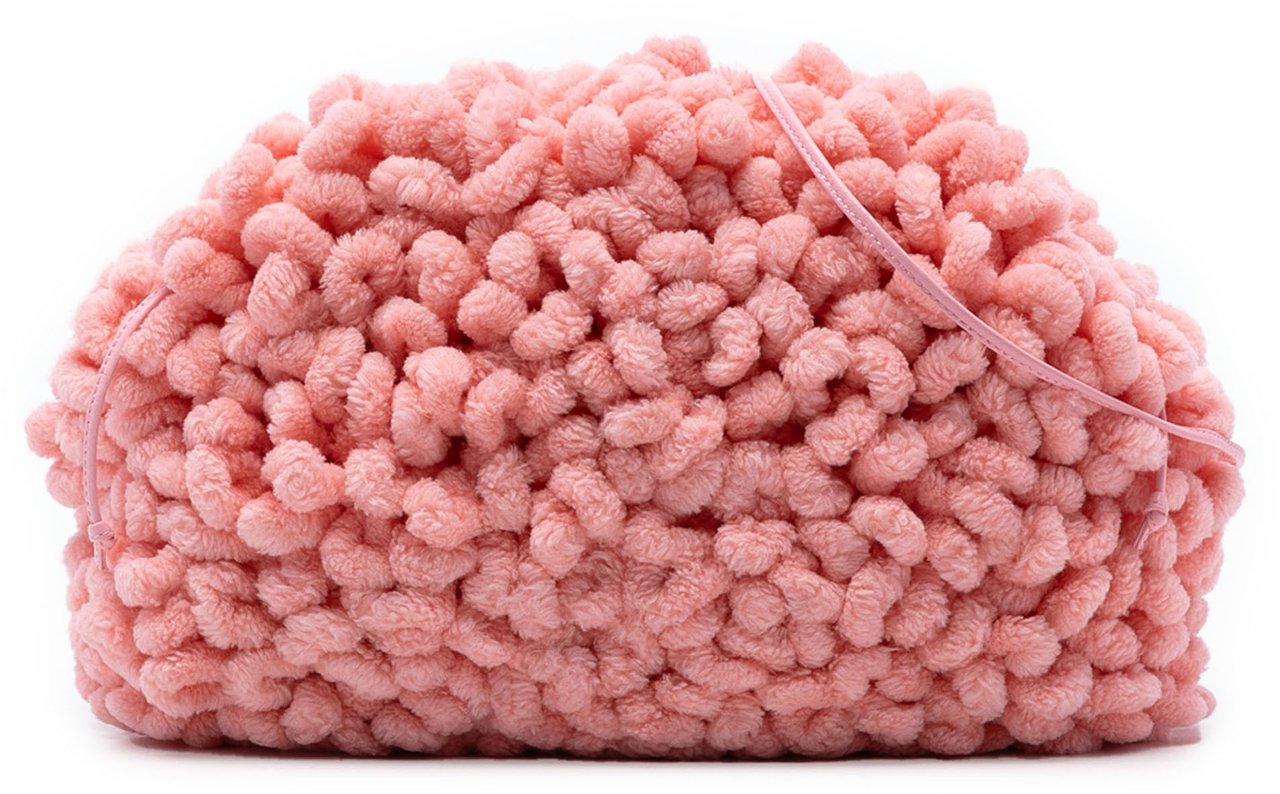 Bottega Veneta Teen Chenille The Pouch Crossbody Roze