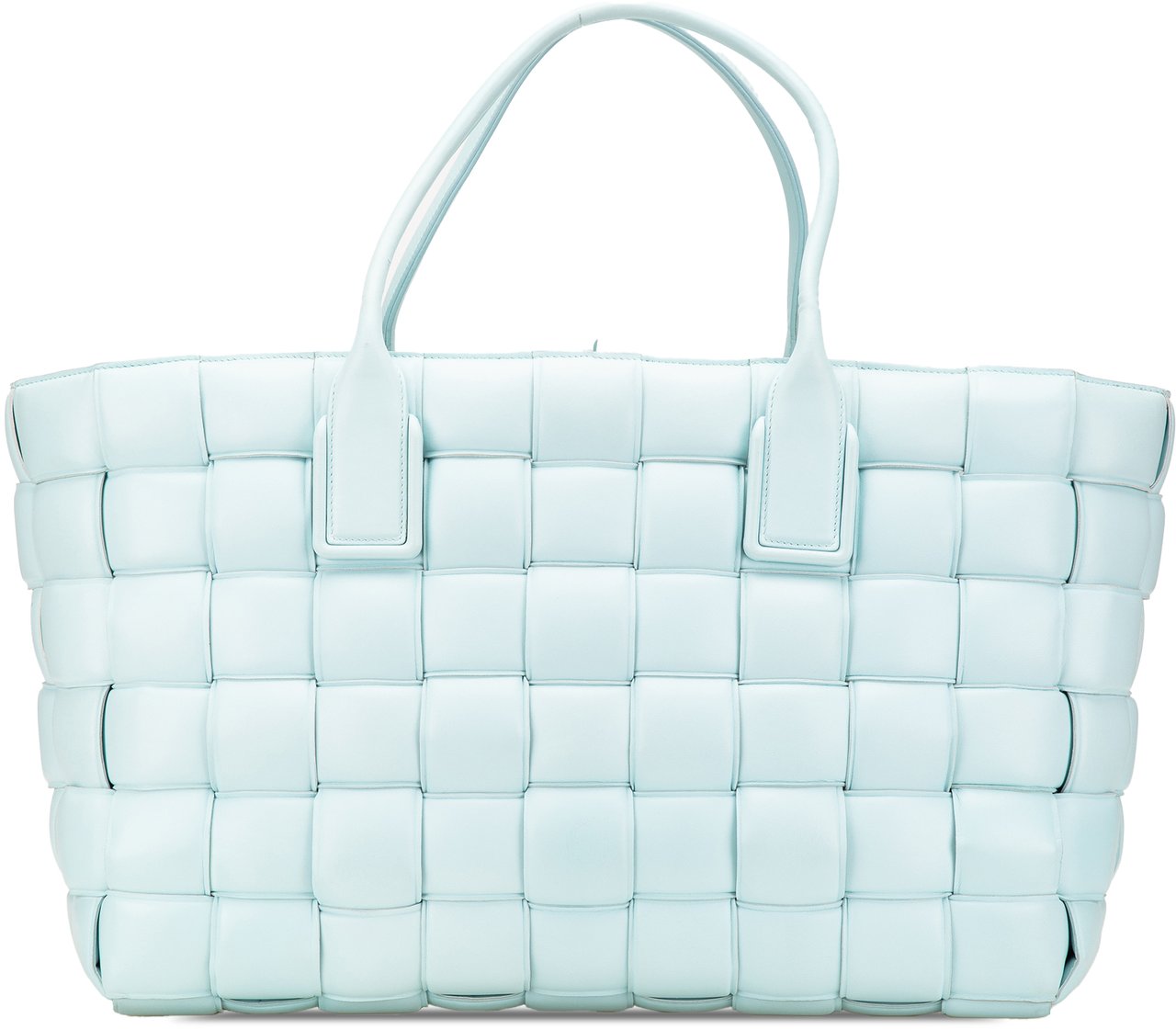Bottega Veneta Large Lambskin Intreccio Padded Tote Blauw