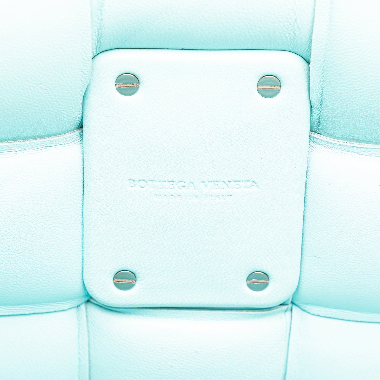 Bottega Veneta Large Lambskin Intreccio Padded Tote Blauw