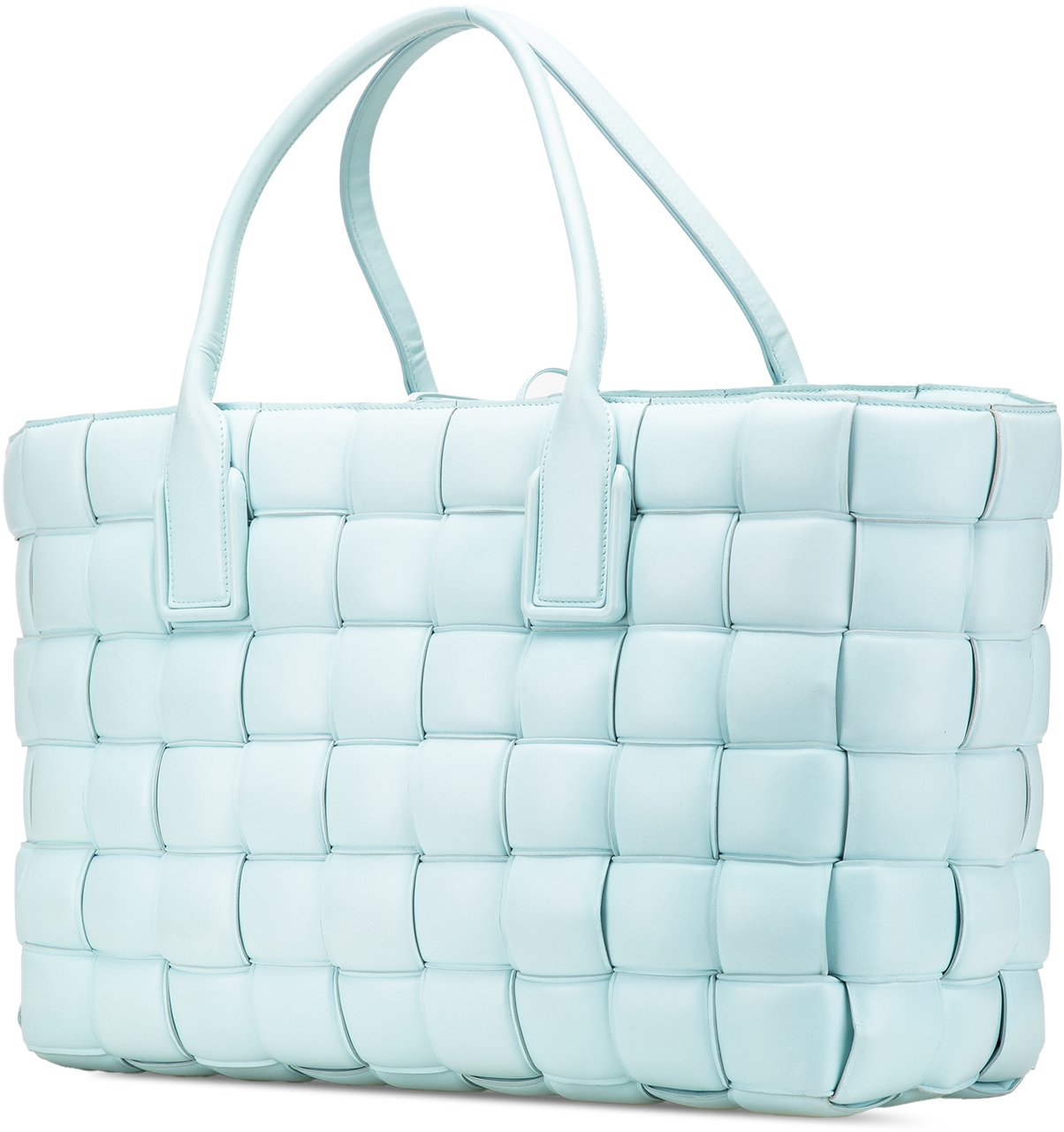 Bottega Veneta Large Lambskin Intreccio Padded Tote Blauw