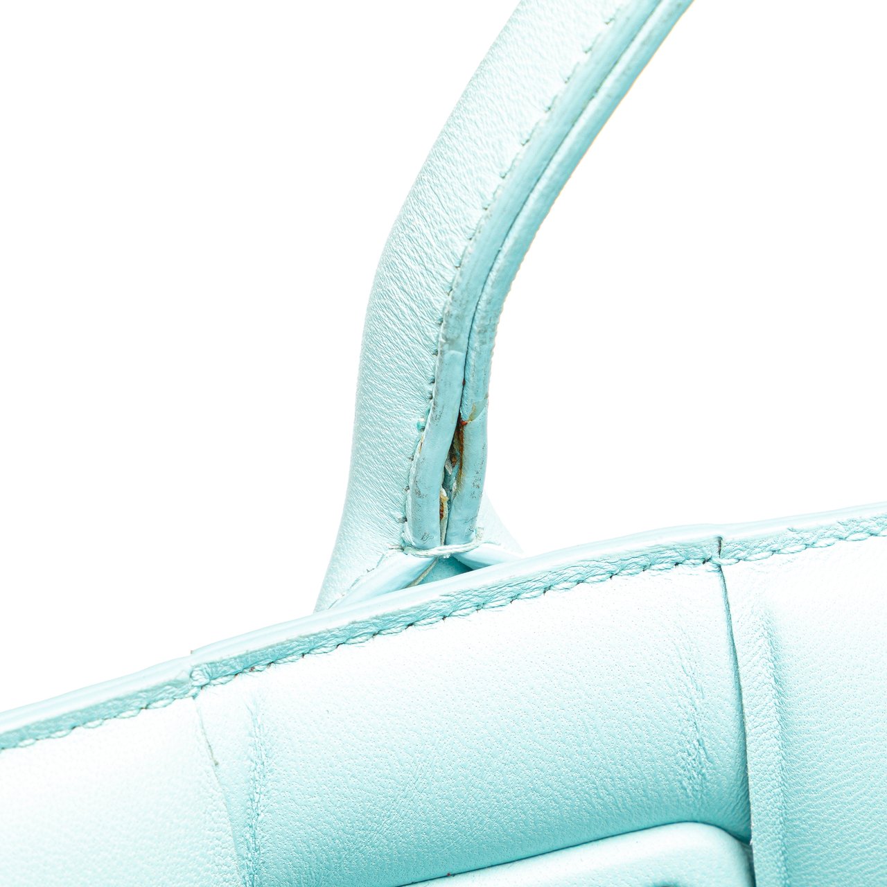 Bottega Veneta Large Lambskin Intreccio Padded Tote Blauw