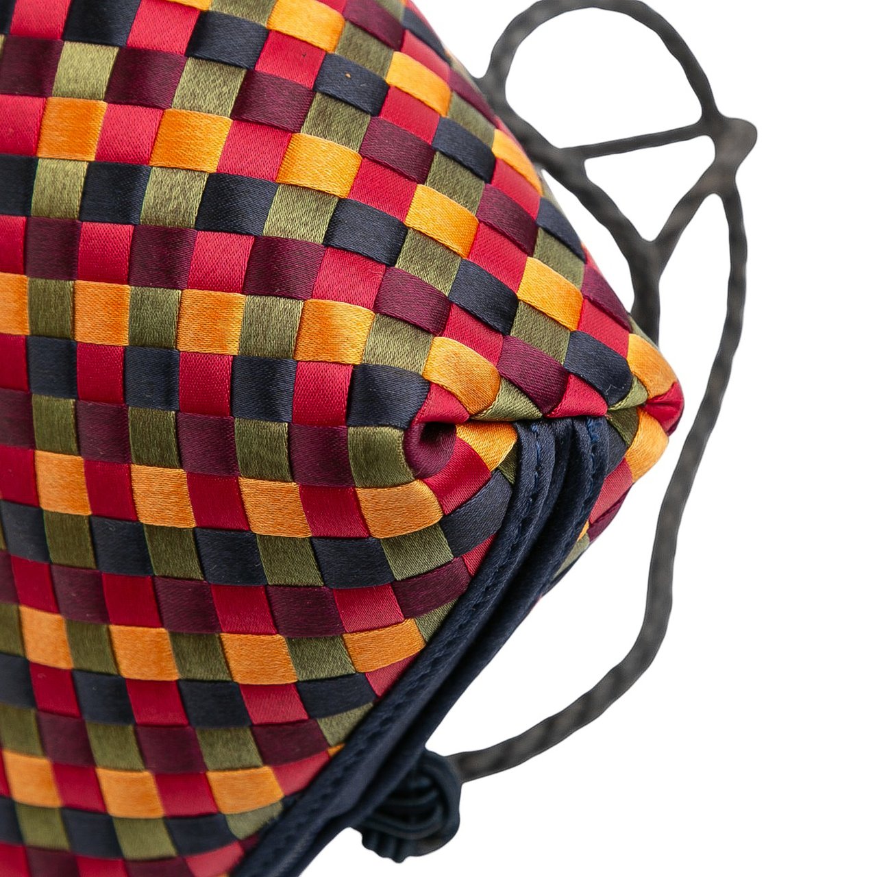 Bottega Veneta Mini Satin Intrecciato Multicolor Nodini Crossbody Rood