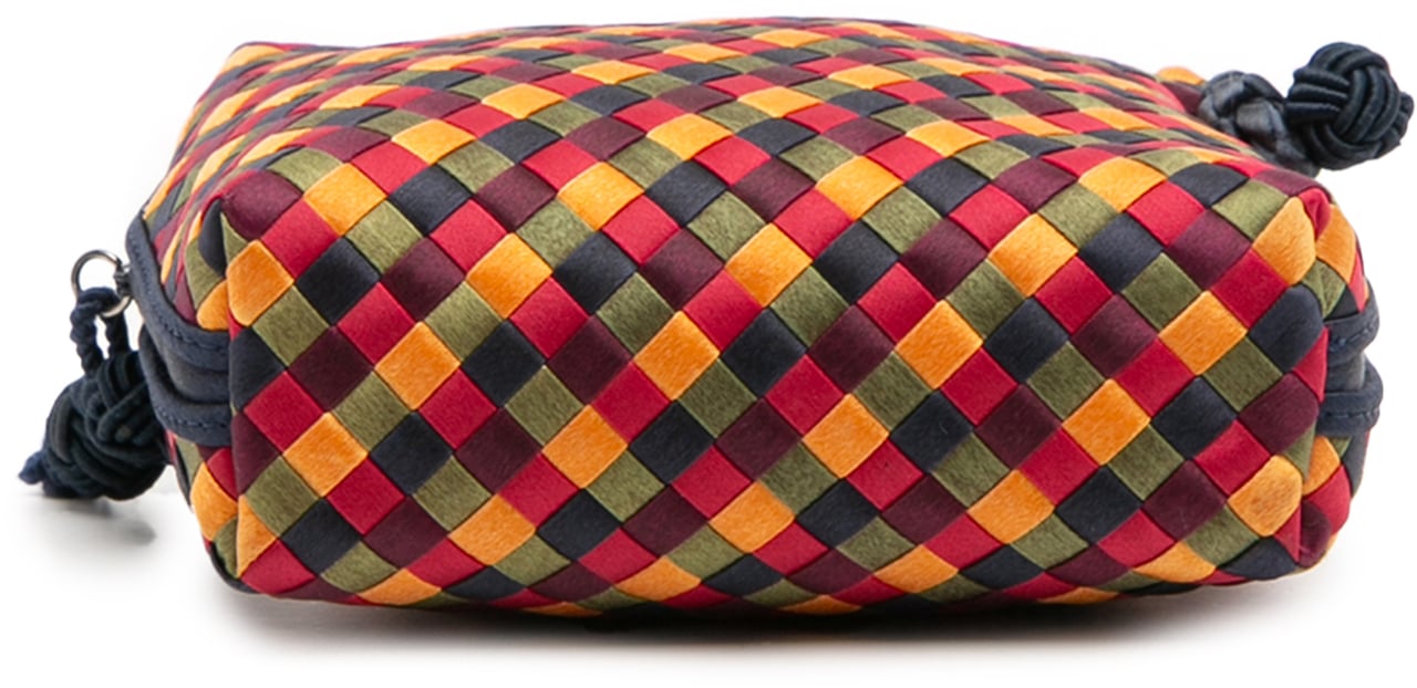 Bottega Veneta Mini Satin Intrecciato Multicolor Nodini Crossbody Rood