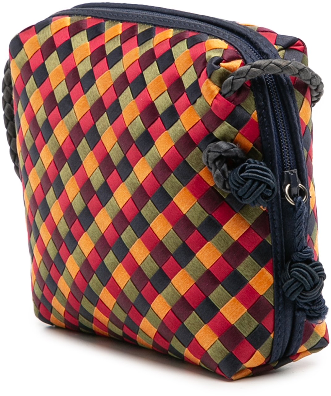 Bottega Veneta Mini Satin Intrecciato Multicolor Nodini Crossbody Rood