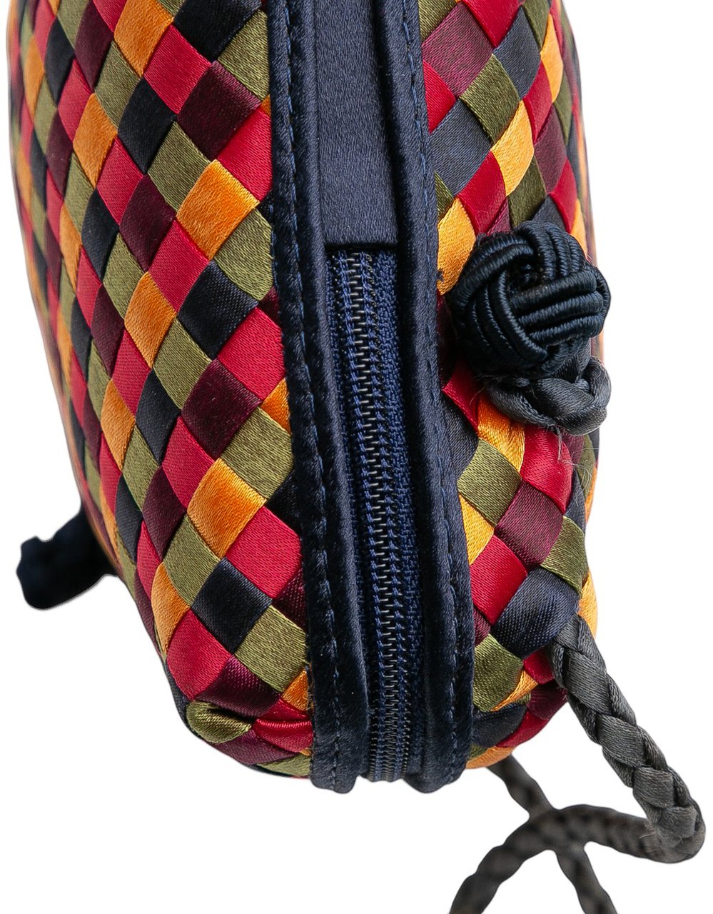 Bottega Veneta Mini Satin Intrecciato Multicolor Nodini Crossbody Rood