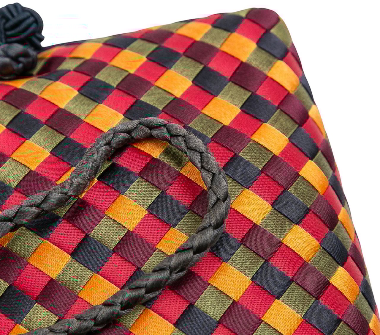 Bottega Veneta Mini Satin Intrecciato Multicolor Nodini Crossbody Rood