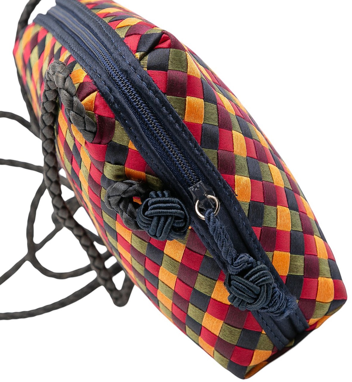 Bottega Veneta Mini Satin Intrecciato Multicolor Nodini Crossbody Rood