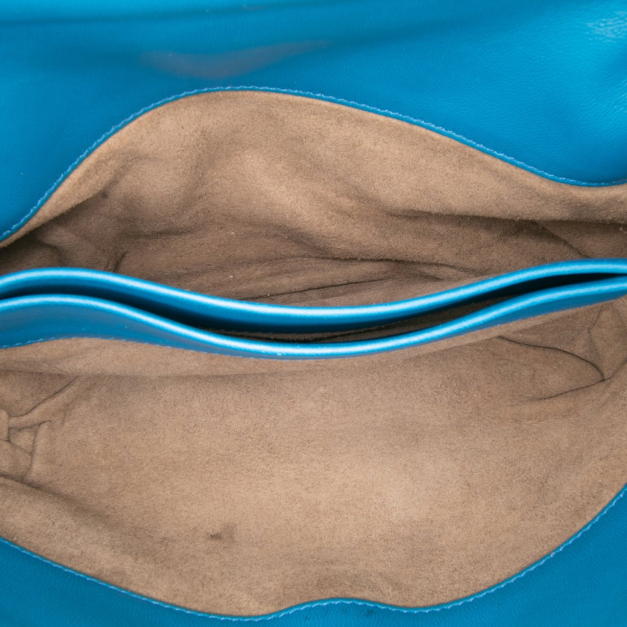 Bottega Veneta Baby Nappa Intrecciato Olimpia Crossbody Blauw