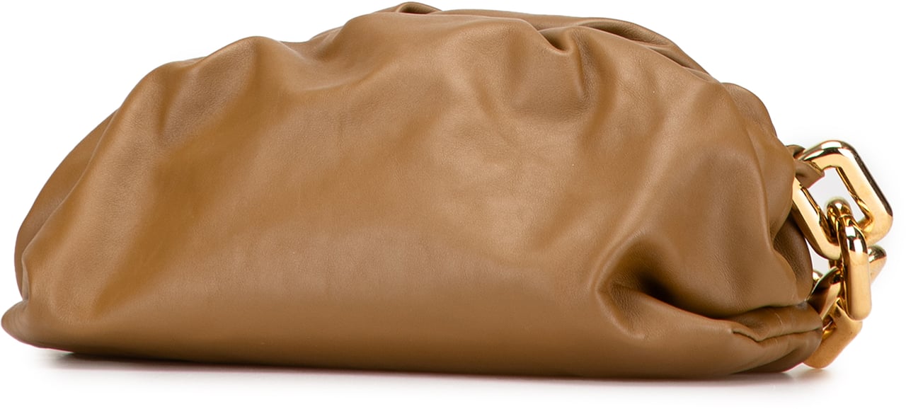Bottega Veneta Lambskin Chain Pouch Bruin