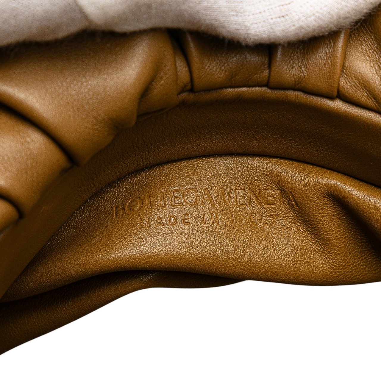 Bottega Veneta Lambskin Chain Pouch Bruin